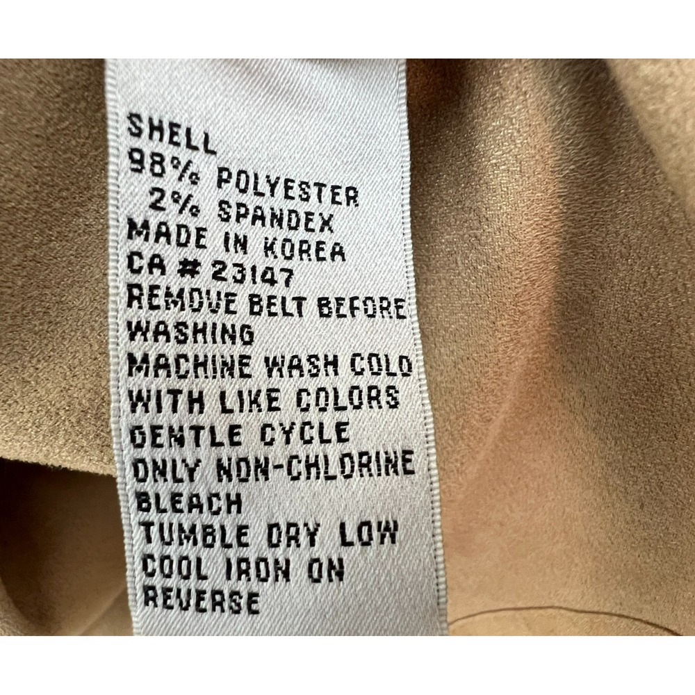 Talbots Petites Faux Suede Shirt Dress‎ Tan Button Front Midi Size 4 - Picture 10 of 10